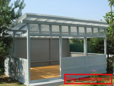 Proiect gazebo cu acoperiș vărsat