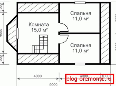 Casă din lemn 6x9 m Casă din lemn 6x9 m