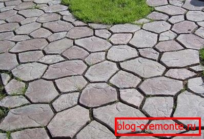 Cale în grădină: de la pista + din beton - se dovedește o imitație excelentă de a pune pietre naturale Cale în grădină: de la pista + din beton - se dovedește o imitație excelentă de a pune pietre naturale