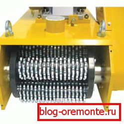 Moara pentru beton. Tambur cu tăietori de oțel de înaltă rezistență Moara pentru beton. Tambur cu tăietori de oțel de înaltă rezistență