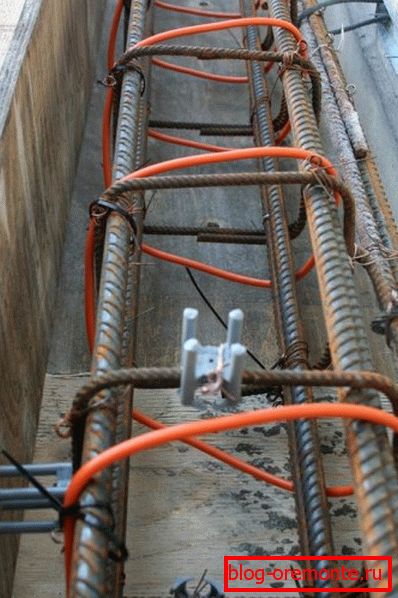 Cablu de încălzire ilustrat încorporat în cofraje Cablu de încălzire ilustrat încorporat în cofraje