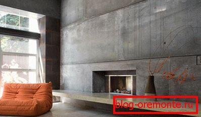 Decorare originală de perete pentru beton într-un interior modern. Decorare originală de perete pentru beton într-un interior modern.