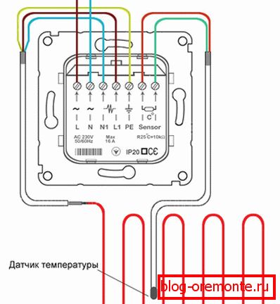 Schema de conectare a termostatului
