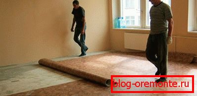 Montarea linoleum pe podea de beton